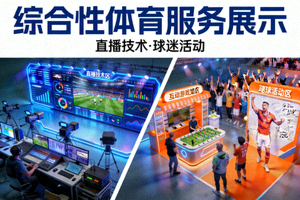 综合性体育服务展示 - 直播技术与球迷活动