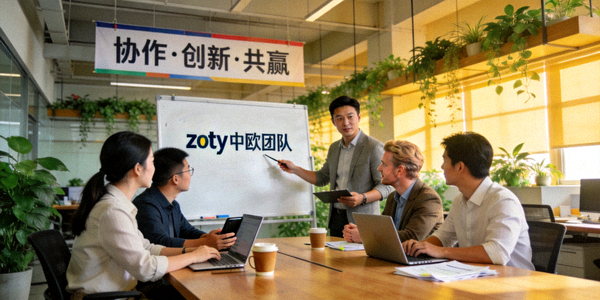 zoty中欧团队办公环境与协作场景